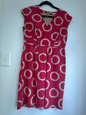 BANANA REPUBLIC Circle Print SILK Sleeveless SHEATH DRESS